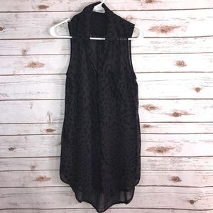 Lush Sleeveless Button Up Blouse, Small, EUC